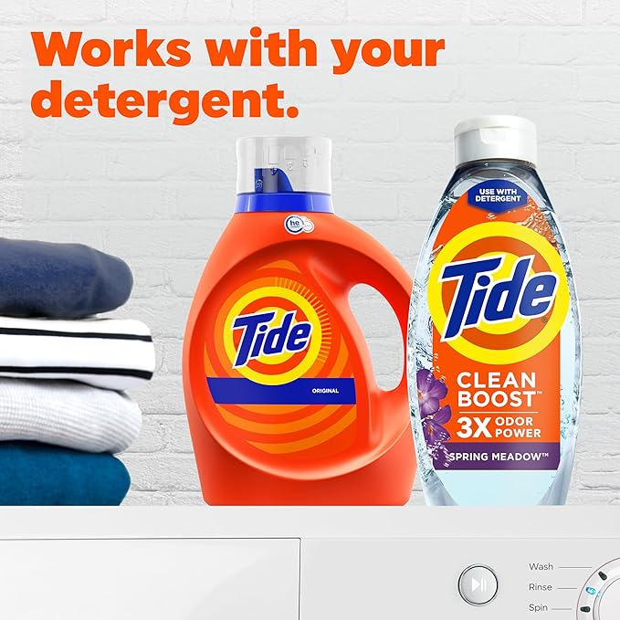 Tide Deep Cleansing Fabric Rinse with 3X Odor Power, Spring Meadow, 48 oz