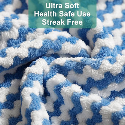 JOYMOOP 18 Pack Microfiber Cleaning Cloth, Kitchen Towels for Dish Drying Washing, Absorbent Streak Free Lint Free Rags for Cleaning, Reusable and Washable Towels - 10" x 10"