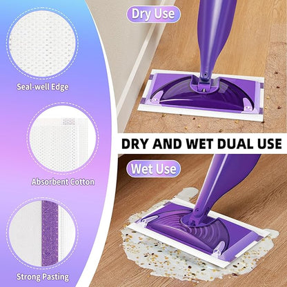 40 Count Mopping Pad for Wet Jet Mop Disposable Wetjet Pads Refills Replacement for Swiffer Wet Pads Refill Compatible with Swiffer Wet Jet Pads Thickness & Absorbent for Household Multi-Surface