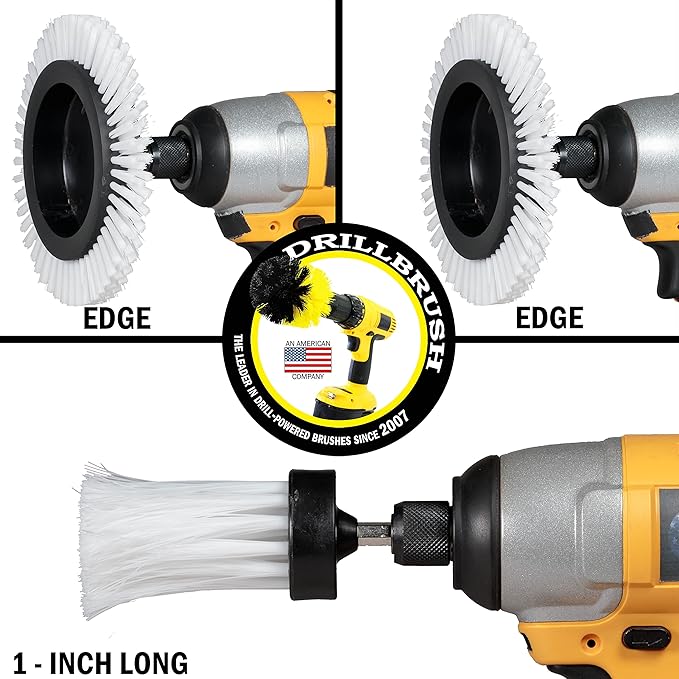 3 Pack Drill Brush Power Scrubber Cleaning Brush - Soft White Drill Brush Set - Car Detailing Kit - Cleaning Drill Brush Set for crevices and Hard to get to Areas - Power Scrubbing Brush for Drill