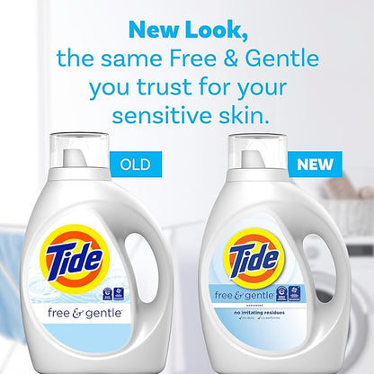 Tide Free & Gentle Liquid Laundry Detergent, 63 fl oz, 48 Loads, HE Compatible