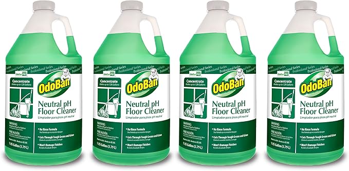 OdoBan Professional Series Neutral pH No Rinse Floor Cleaner Concentrate, 4 Gallons