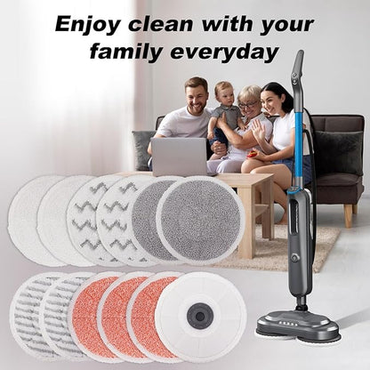 3897A Steam Mop Pads for Bissell SpinWave SmartSteam Scrubbing Steam Mop - Replacement Rotating Mop Head Fit 3897A 3712 3712W, Model No 1641112 (4+2+2+2+2