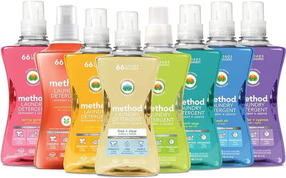Method Liquid Laundry Detergent; Fragrance Free + Clear; Plant-Based Stain Remover; 66 Loads per 53.5 fl oz bottle; (Pack of 1)