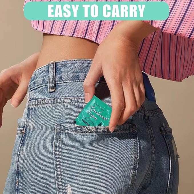 200 Pcs Deodorant Wipes Individually Wrapped Mini Deodorant Travel Size Wet Armpit Wipes Travel Deodorants Bulk for Homeless Women Men Personal Cleansing Wipe Butt Hands Face Underarm Sports(Jasmine)