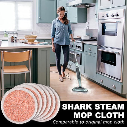 Steam Mop Replacement Pads for Shark Steamer S7001 s7020 s7000amz s7000 s7001tgt s7201 s8201 S7005 s8001 Series Rotating Steam Scrubber,Scrub Sanitize at The Same,Round Scrubbing Mop Replacement Pad