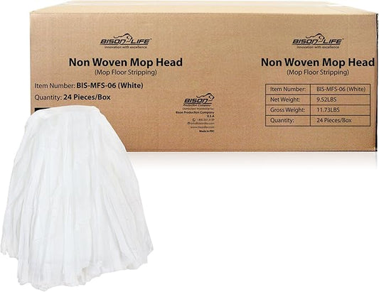 KLEEN HANDLER Bulk Disposable Cut-End Mop Head Non-Woven, Commercial Grade Replacement Mop Head (24 Case Pack)