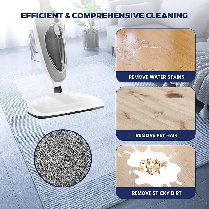 6Pack Steam Mop Replacement Pads Compatible with GorFanty Steam Mop Model GF-6610B/GF-6610，Highly Absorbent Microfiber Steam Pads Washable Reusable for Floor Cleaning