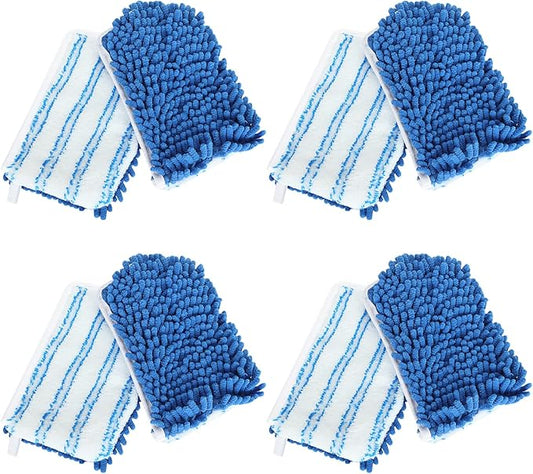 4 Pack Microfiber Flip Mop Head Replacement, Reusable Replacement Mop Heads for Dry/Wet Use, Double Sided Cleaning Mop Head Replacement, Machine Washable