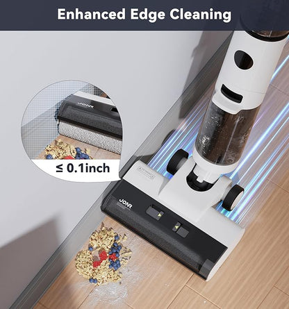 JONR ED12 Wet Dry Vacuum Cleaner,Cordless Floor Cleaning Suitable for Combination of Hard Floor Vacuum Cleaner and Mop,one click self-cleaning,0.1 inch Edge Cleaning,Easy to Clean Dust,Spills,Pet Hair