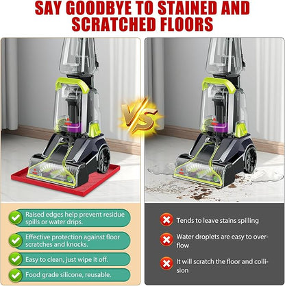 Vacuum Cleaner Silicone Mat,16''x15''x0.7'',vacuum cleaner accessories Silicone Mat Compatible with Shark,Bissell,Eureka,Dyson,Oreck, and more.Protects floors from scratches stains and water drips