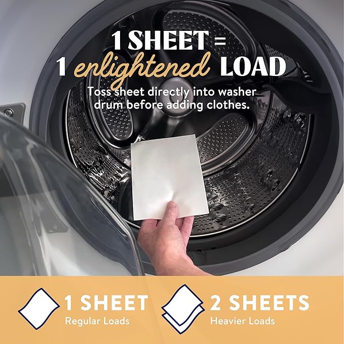 Cleancult Laundry Detergent Sheets - Resealable Box - 3 Stain Fighting Enzymes - Juniper Sandalwood - 60 Loads - Free of Harsh Chemicals - No Mess - No Plastic Waste