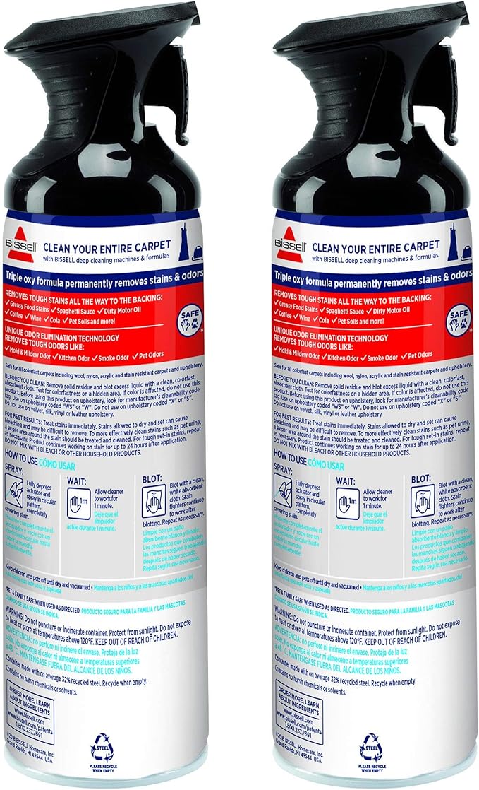 Bissell Professional Power Shot Oxy Carpet Spot & Stain Remover, 14 oz (Pack of 2), 95C9L
