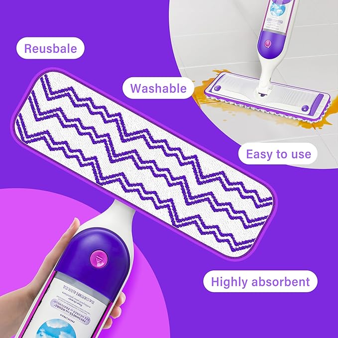 Disposable Power Mop Refill Pads - 20 Pack Reusable Power Mop Pads Microfiber Dry Powermop Mopping Pad Refills Washable Power Mop Refills for Swiffer PowerMop & 15" Mop All Types of Floors Cleaning