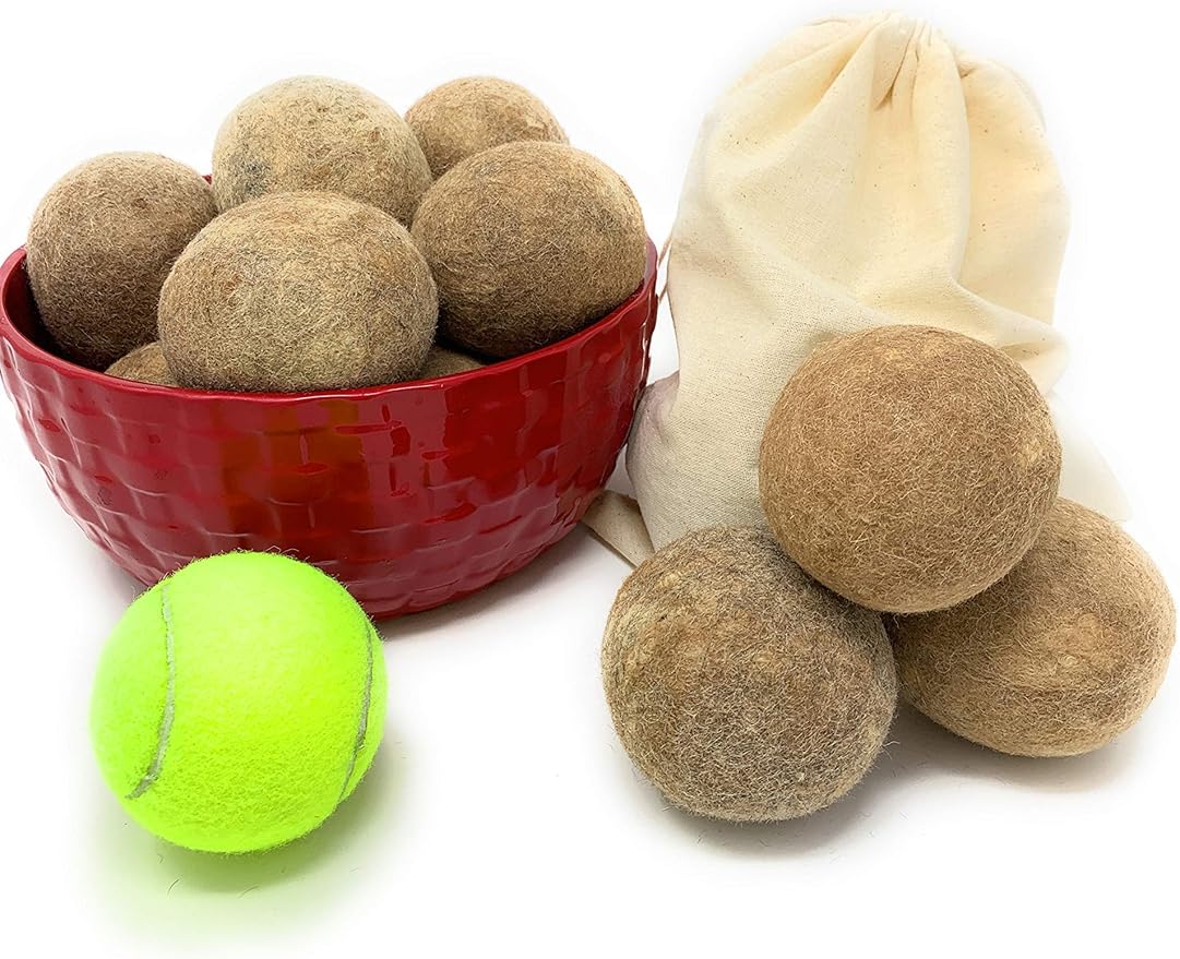 100% Alpaca Wool Dryer Balls - Felted - Set of 3 - Made in USA - All Natural Colors - Hypoallergenic