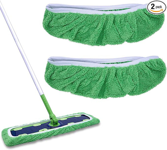 XL Mop Pads Compatible with Swiffer XL Dry Sweeping Cloths, Reusable Wet Pads Refill X-Large Size Fits for Swiffer XL Wet Pads Refills -for Surface Hardwood Floor Cleaning, 2 Pack