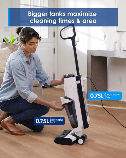 Tineco Floor ONE S5 Steam Corded Wet Dry Vacuum All-in-one, Hardwood Floor Cleaner Great for Sticky Messes, Smart Steam Mop for Hard Floors with Digital Display and Long Run Time