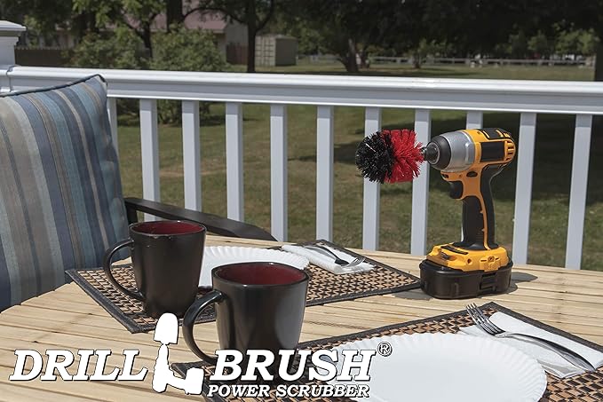 Outdoor Small Scrub Brush - Patio Cleaning Scrub Brush - Concrete Pools Cleaning Brush - Garden Statue Cleaning Tools - Monuments and Headstone Restoration Kit - Granite Cleaning Brush for Home Use