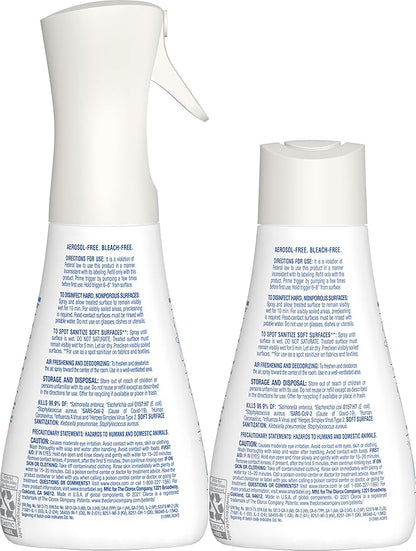 Clorox Disinfecting Mist, Lemon and Orange Blossom, 1 Spray and 1 Refill, 16 oz Each