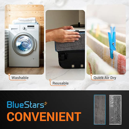 BlueStars m6 Microfiber Wet & Dry Mopping Pads for i.Robot Braava Jet M6 6110, 6012, 6112, 6113 – Washable and Reusable, 4 Wet Pads & 4 Dry Pads