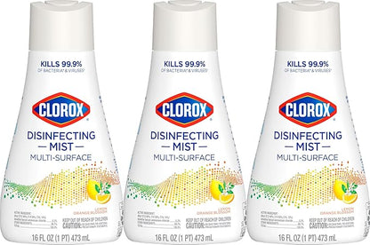 Clorox Disinfecting Mist, Lemon Orange Blossom, Disinfecting Refill, 16 Fluid Ounces, Pack of 3