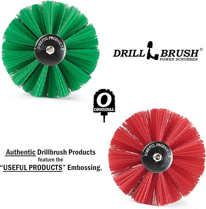 Drill Brush Power Scrubber - Kitchen Cleaning - Dish Brush - Pots and Pans - Cast Iron Cookware - Tile and Grout Brush - Outdoor Cleaning - Stiff Bristle Patio and Deck Brush - Concrete Bird Baths