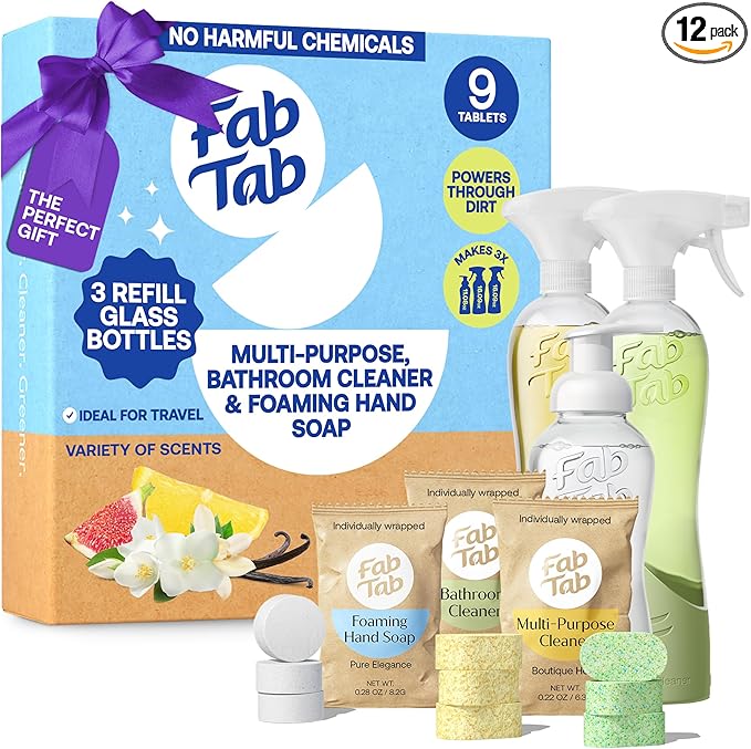 Home Starter Kit - Natural Cleaning Products - Household Cleaners - All-Purpose Cleaner Tablets - Plant-Based, Plastic-Fee - No Harsh Chemicals | Cleaning Kit