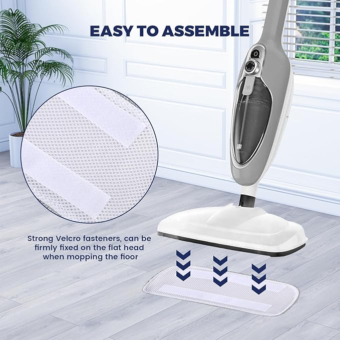 6Pack Steam Mop Replacement Pads Compatible with GorFanty Steam Mop Model GF-6610B/GF-6610，Highly Absorbent Microfiber Steam Pads Washable Reusable for Floor Cleaning