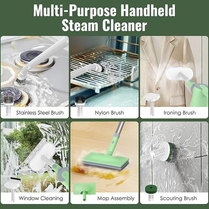 FEPPO Steam Mop with Detachable Handheld Steam Cleaner for Home and Floor Cleaning, 10-in-1 Multi-purpose Attachments & 2 Pads, Powerful Steamer for Floors, Hardwood, Tiles,Grout,Windows,Kitchen,Bath