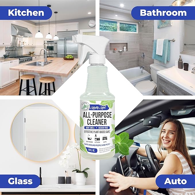 Mighty Mint All-Purpose Cleaner, Non-Toxic Spray for Home, Kitchen, Bathroom, Natural Peppermint Scent, 16oz
