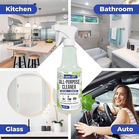 Mighty Mint All-Purpose Cleaner, Non-Toxic Spray for Home, Kitchen, Bathroom, Natural Peppermint Scent, 16oz