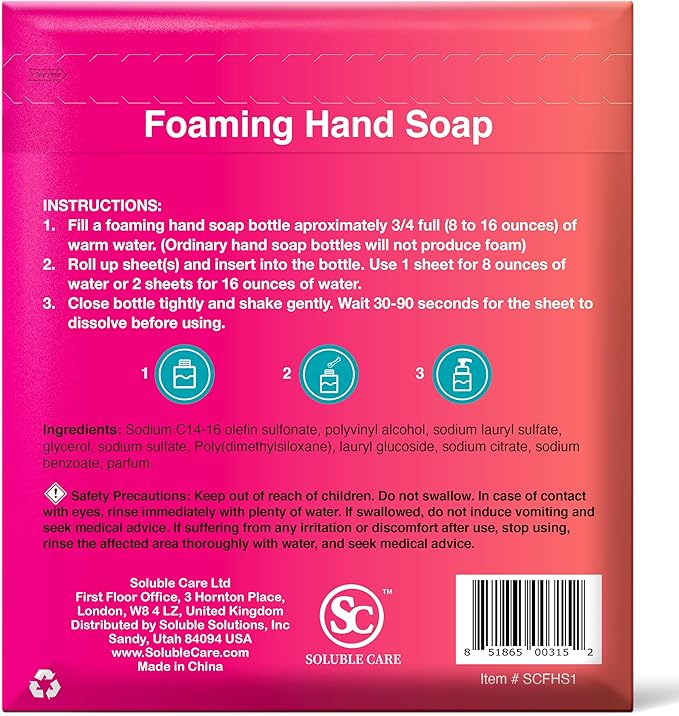 Foaming Hand Soap Dissolvable Sheets + Free 4-Sheet Bonus Pack (Sustainable, Earth-Friendly Cleaning Solution) – Coconut Scent