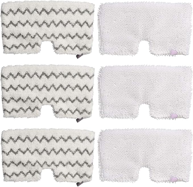 Extolife 3+3 Pack Steam Mop Pads Replacement for Shark Steam Pocket Mops S3501 S3601 S3550 S3801 S3901 S3601D S3801CO S3901D S3455K S2902 SE450