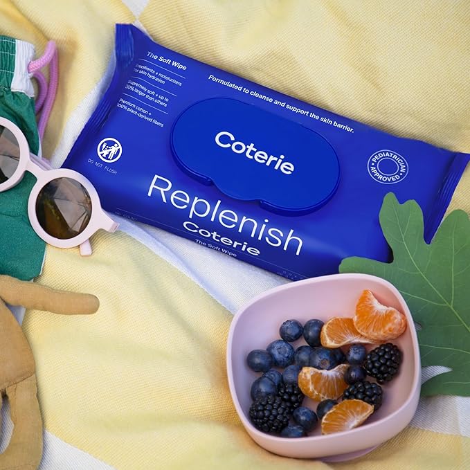 Coterie Baby Soft Wipe for Sensitive Skin, Hydrating Moisturizers and Emollients, Made with Cotton, Plant-Based & Plastic-Free Fibers, Hypoallergenic, Clean Gentle Baby Essentials, 12 Pack, 672 Count