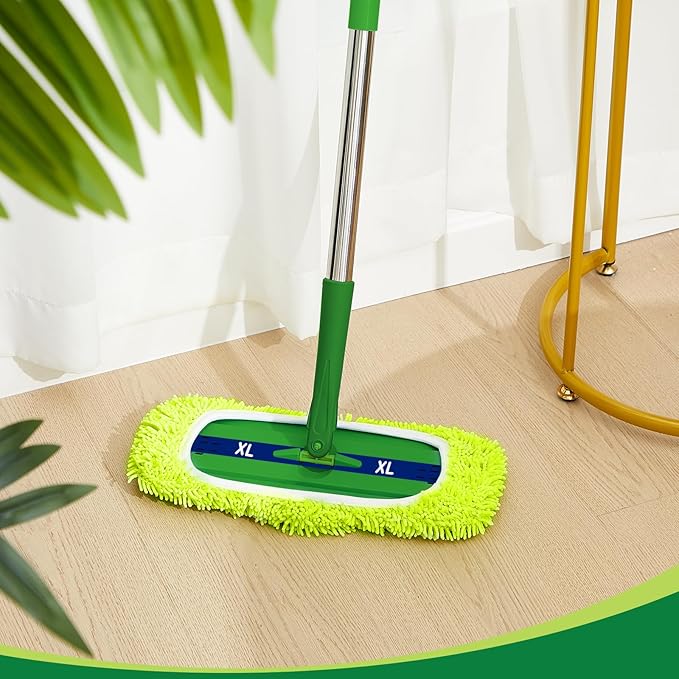 Toulite 10 Pcs Reusable Mop Refill Pads Replacement Compatible with Most XL Sweeper 17" x 5" Microfiber Mops Head Floor Cleaning Supplies (Handle is Not Included)