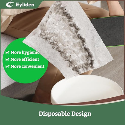 Eyliden Disposable Mop Starter Kit - 60 Refills Pack: 1 Sweeper, 12 Wet Cloths, 36 Pet Hair Mop Pads, 12 Dry Sweeping Cloths