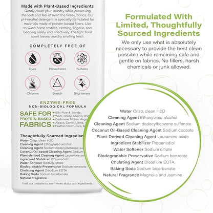 Heritage Park Silk & Wool Spring Magnolia Floral Scent, pH-Neutral Laundry Detergent - Enzyme-Free, Ultra Concentrated (64 fl oz Refill)