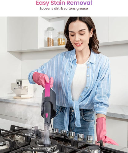 Schenley 7-in-1 Steam Mop Dual-Rod Design with Detachable Handheld Steamer for Walls, Grouts, Hard Floors, Tiles, includes Multi-purpose Accessories and Washable Microfiber Pads