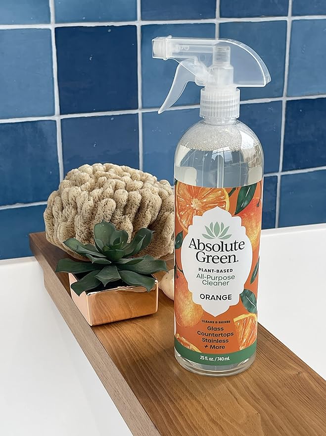 All Purpose Cleaner Spray, Non-Toxic, Kitchen, Bath, Countertop, Stainless, Safe around Kids + Pets, Natural Orange Scent, 25 oz (1 Pack)
