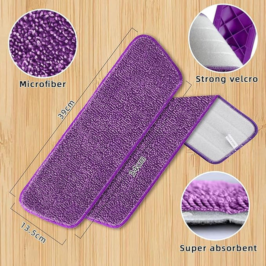6pcs Microfiber Spray Mop Replacement Heads for Wet/Dry Mops Flat Replacement Heads for Floor Cleaning and Scrubbing Microfiber Pros Reusable Mop Pads