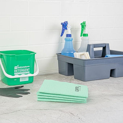 Restaurantware-Clean Tek Professional 13 x 15 Inch Cleaning Cloths, 5 Reusable Cloth Towels - Machine Washable, Absorbent, Green PVA Microfiber Cleaning Rags, Fast Drying,For Windows Or Cars