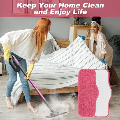 BeiLan Microfiber Steam Mop Pads Compatible with Schenley Steam Mop Cleaner - 6 Pack Washable and Reusable Replacement Mop Pads Accessories - Also Fit for swiffer wet jet