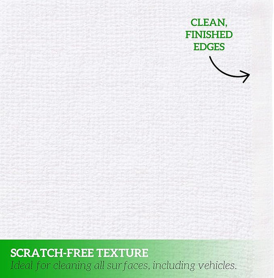 GREEN LIFESTYLE 100% Cotton Terry Towels, White, 240 Pack - 14x17 inches, Absorbent, Durable, Multipurpose Cleaning Rags