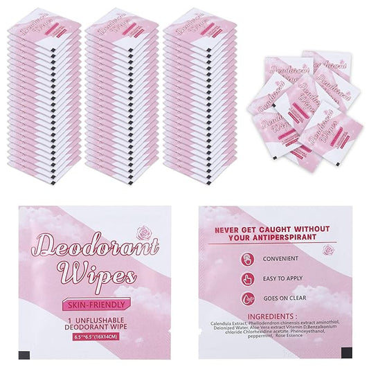 200Pcs Travel Deodorant Wipes, Travel Size Mini Deodorant Wipes Bulk for Homeless Individually Wrapped, Body Cleaning Supplies for Women Wet Armpit for Body Cleaning Rose