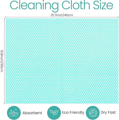 Tioncy 400 Pcs Disposable Cleaning Cloths Reusable Handy Wipes for Kitchen Multi-Purpose Dish Towels and Dish Cloths Absorbent Cleaning Cloth Cleaning Wipes for Kitchen and Home(Green)