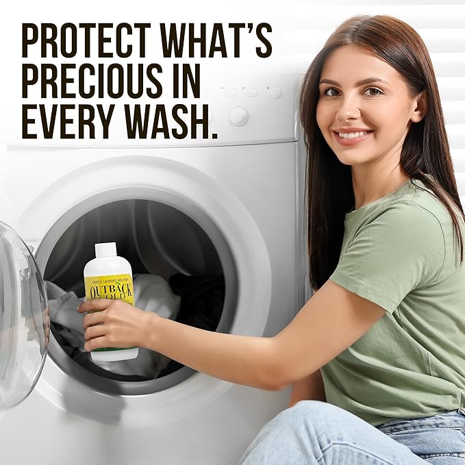 Outback Gold Wool Wash, 16 oz, Original Floral Scent, Natural Plant Based Liquid Laundry Detergent, Perfect Laundry Soap for Wool, Cashmere, Silk, Sheepskin, Baby Items, Mild, Neutral pH, Made in USA