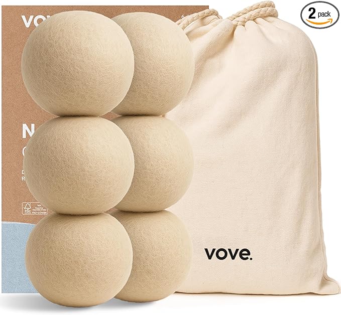 | Natural Hemp Dryer Balls | 5X More Absorbent Than Wool | Cruelty-Free, Hypoallergenic & Eco-Friendly | Reduces Clothing Wrinkles and Saves Drying Time | Pack of 6 |