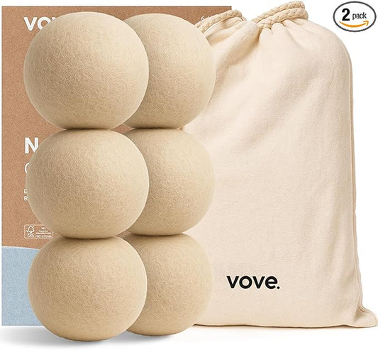| Natural Hemp Dryer Balls | 5X More Absorbent Than Wool | Cruelty-Free, Hypoallergenic & Eco-Friendly | Reduces Clothing Wrinkles and Saves Drying Time | Pack of 6 |