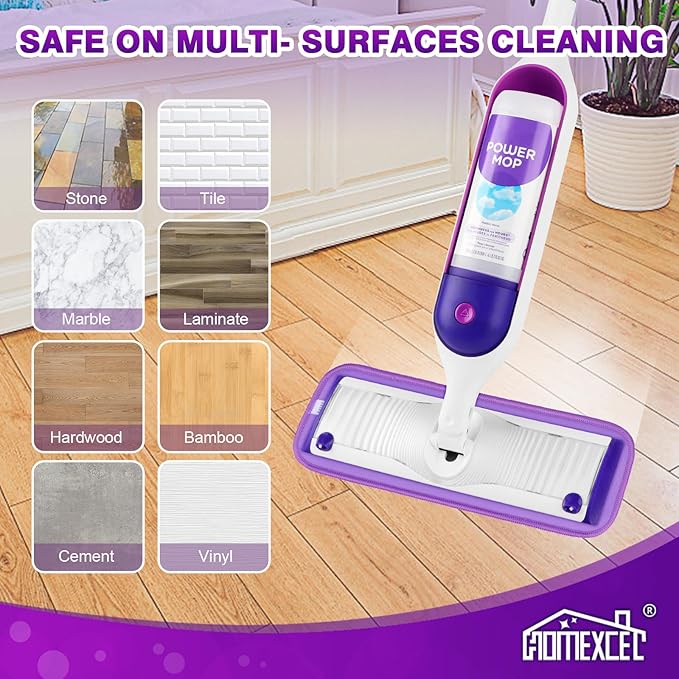 HOMEXCEL Reusable Microfiber Mop Pads for Swiffer PowerMop 8 Pack, Power Mop Pads Refills for 13 ''-15 '' Spray Mop, Machine Washable Pad Replacement for Multi-Surface Floor Cleaning