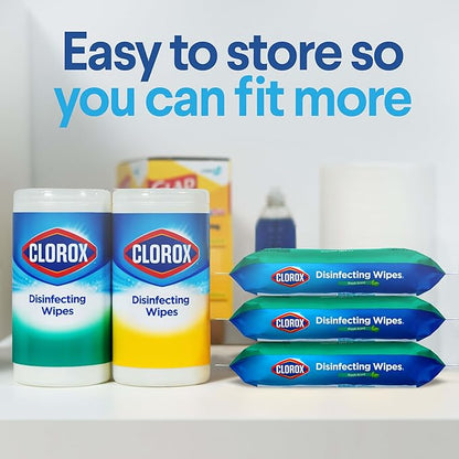 Clorox Disinfecting Wipes, Bleach Free, Household Essentials, Fresh Scent, Moisture Seal Lid, 75 Cleaning Wipes, Pack of 3 (New Packaging)